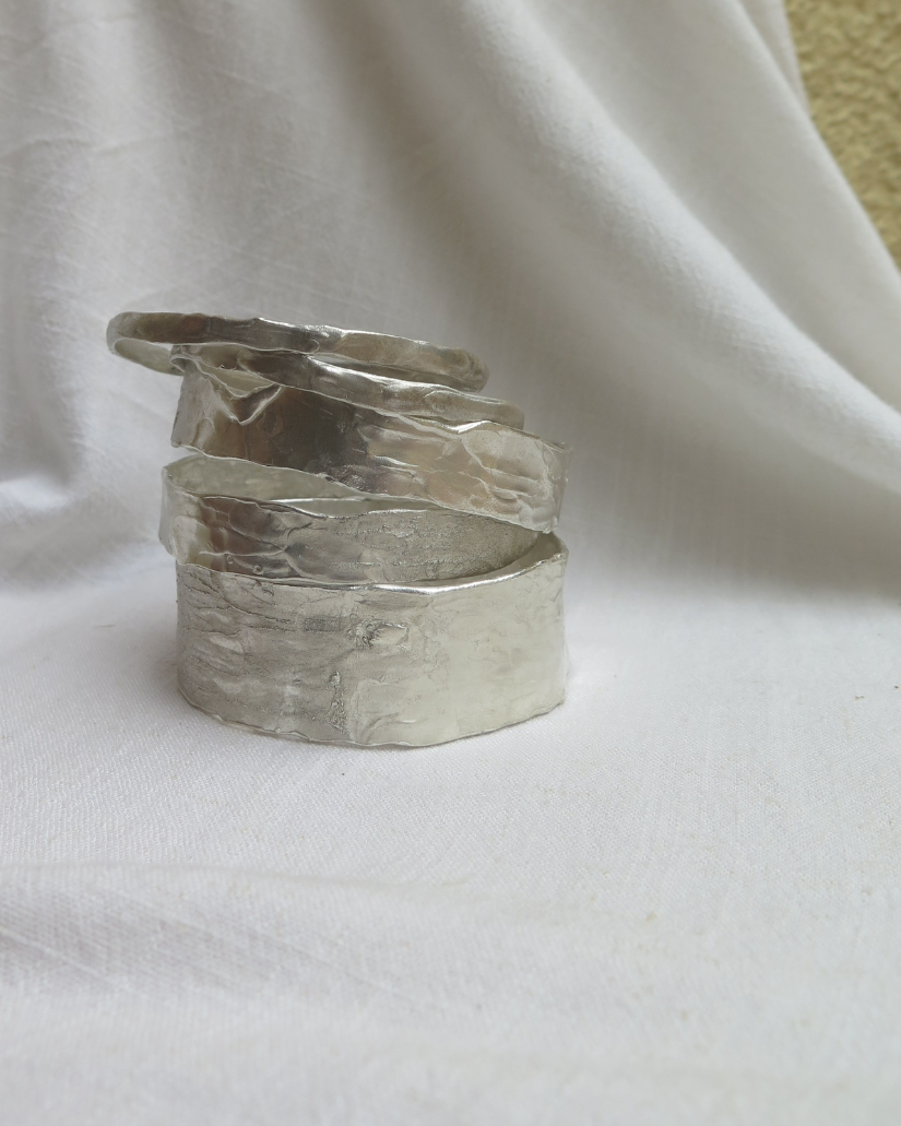 Bracelete Médio | Prata Texturizada