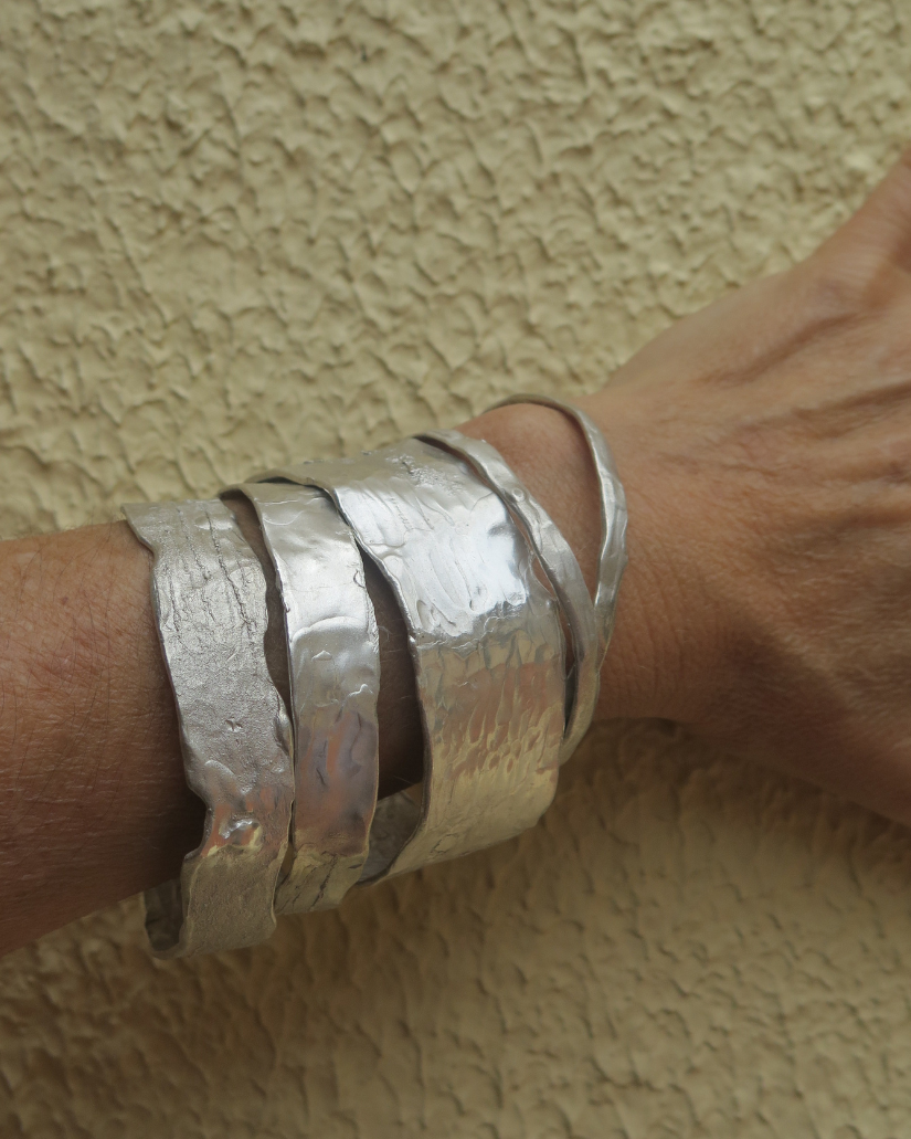 Bracelete Médio | Prata Texturizada