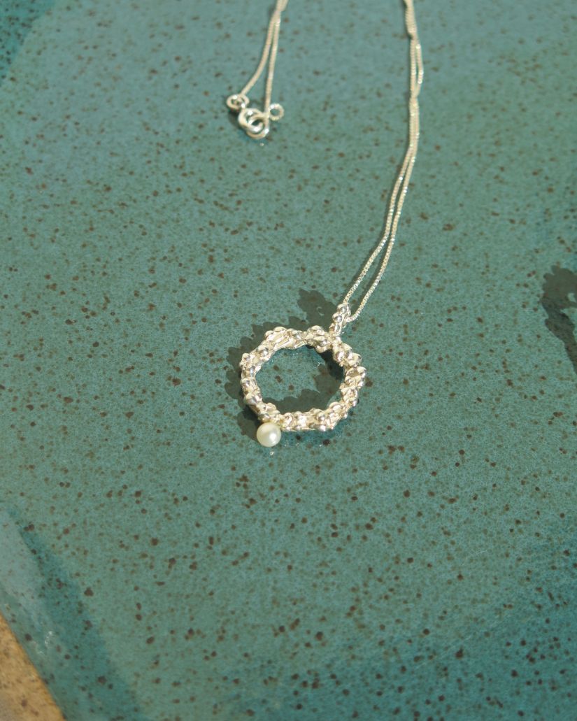 Colar Rosca G | Pérola Branca