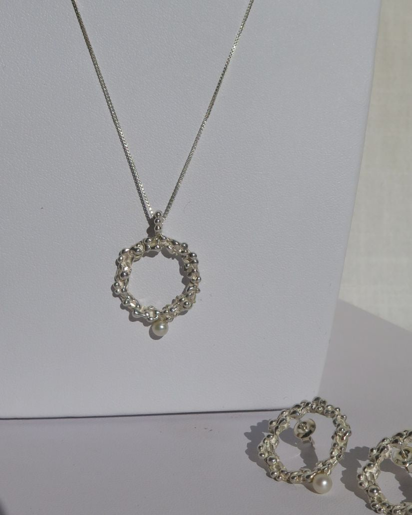 Colar Rosca G | Pérola Branca