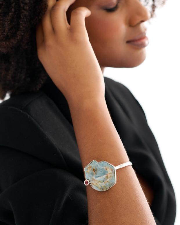 Bracelete | Raiz de Água Marinha e Turmalina
